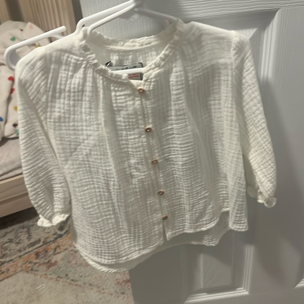 Zara Kids White Gauze Button Down